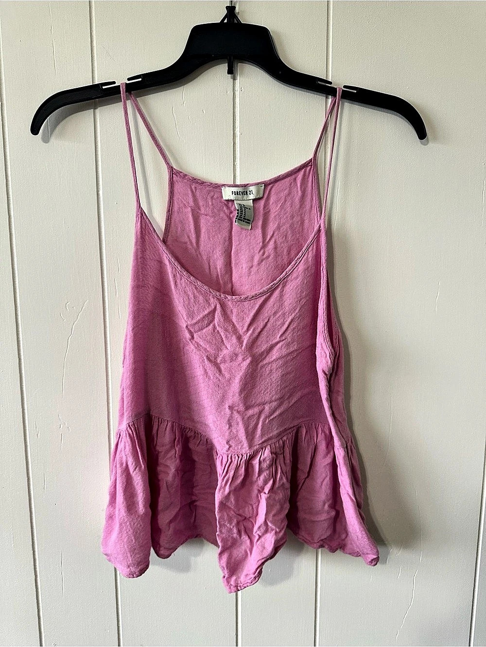 Free People Pink Ruffle Hem Tank Top Size Small Like New